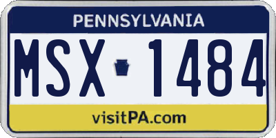 PA license plate MSX1484