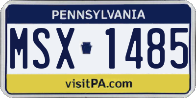 PA license plate MSX1485