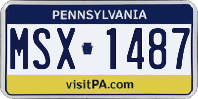 PA license plate MSX1487