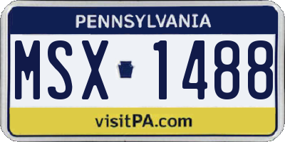 PA license plate MSX1488