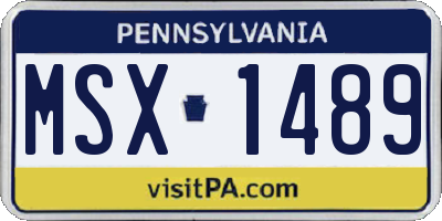 PA license plate MSX1489