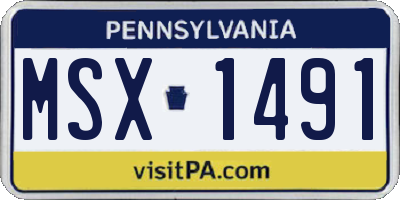 PA license plate MSX1491