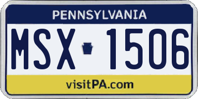 PA license plate MSX1506