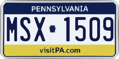 PA license plate MSX1509