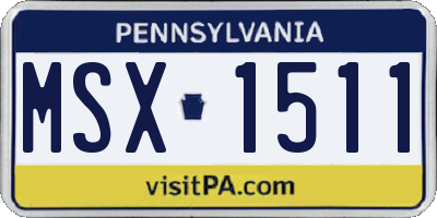 PA license plate MSX1511