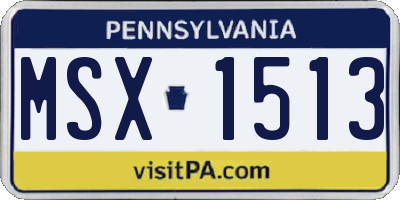 PA license plate MSX1513