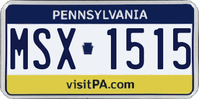 PA license plate MSX1515