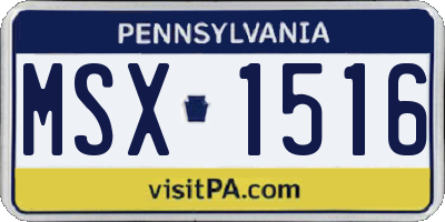 PA license plate MSX1516