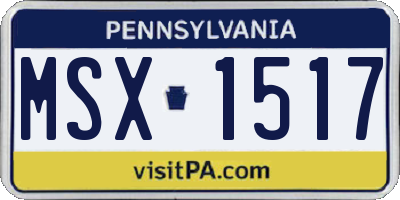 PA license plate MSX1517