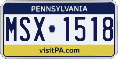 PA license plate MSX1518