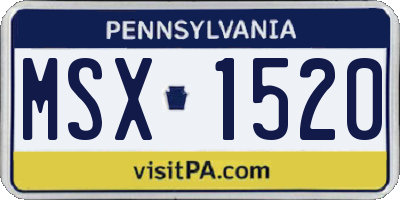 PA license plate MSX1520