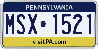 PA license plate MSX1521