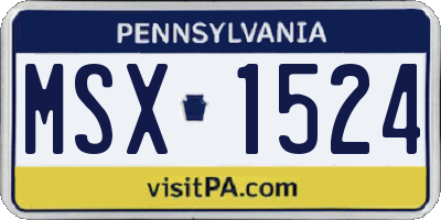 PA license plate MSX1524