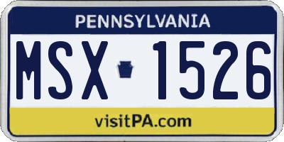 PA license plate MSX1526