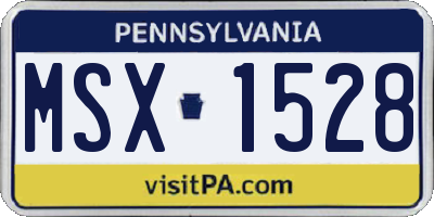 PA license plate MSX1528