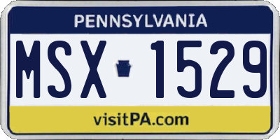 PA license plate MSX1529