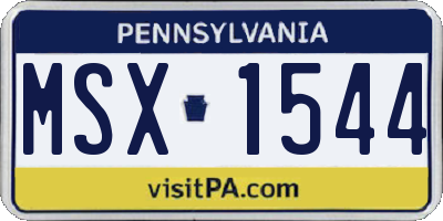 PA license plate MSX1544