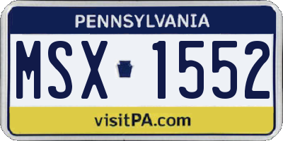 PA license plate MSX1552