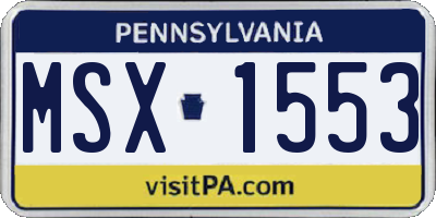 PA license plate MSX1553