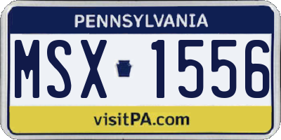 PA license plate MSX1556