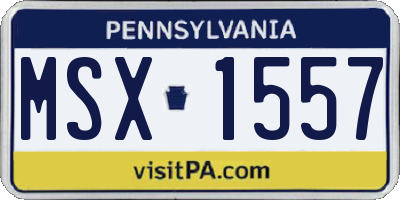 PA license plate MSX1557