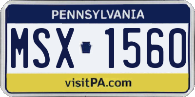 PA license plate MSX1560