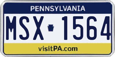 PA license plate MSX1564