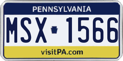 PA license plate MSX1566