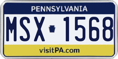 PA license plate MSX1568