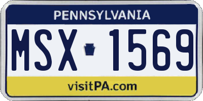 PA license plate MSX1569