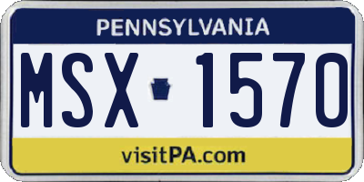 PA license plate MSX1570