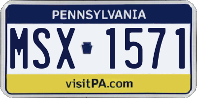 PA license plate MSX1571