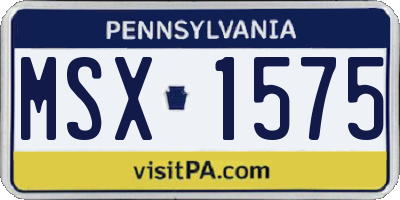 PA license plate MSX1575