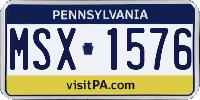 PA license plate MSX1576