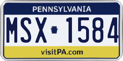 PA license plate MSX1584