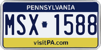 PA license plate MSX1588