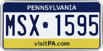 PA license plate MSX1595