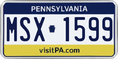 PA license plate MSX1599