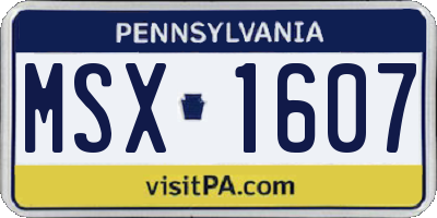 PA license plate MSX1607