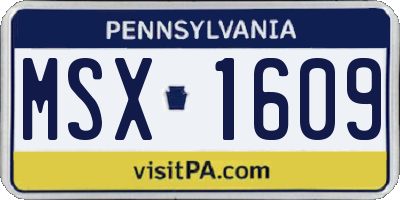 PA license plate MSX1609