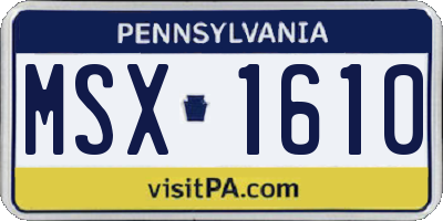 PA license plate MSX1610