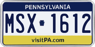 PA license plate MSX1612