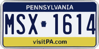 PA license plate MSX1614