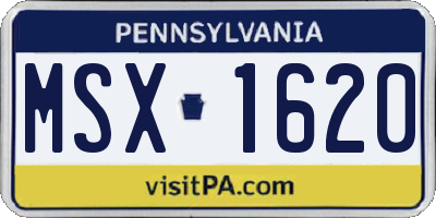 PA license plate MSX1620