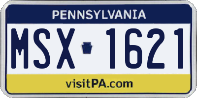 PA license plate MSX1621