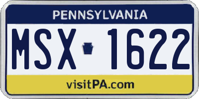 PA license plate MSX1622
