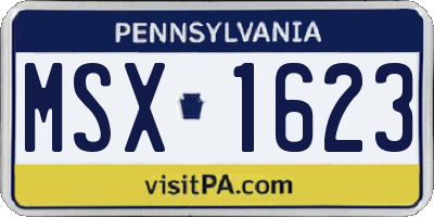 PA license plate MSX1623
