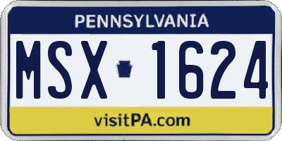 PA license plate MSX1624