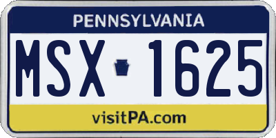 PA license plate MSX1625