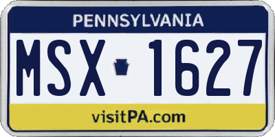 PA license plate MSX1627